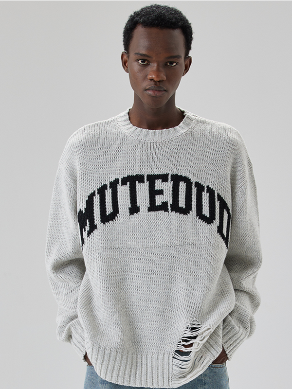 Mutedud Ripped Knit Sweater