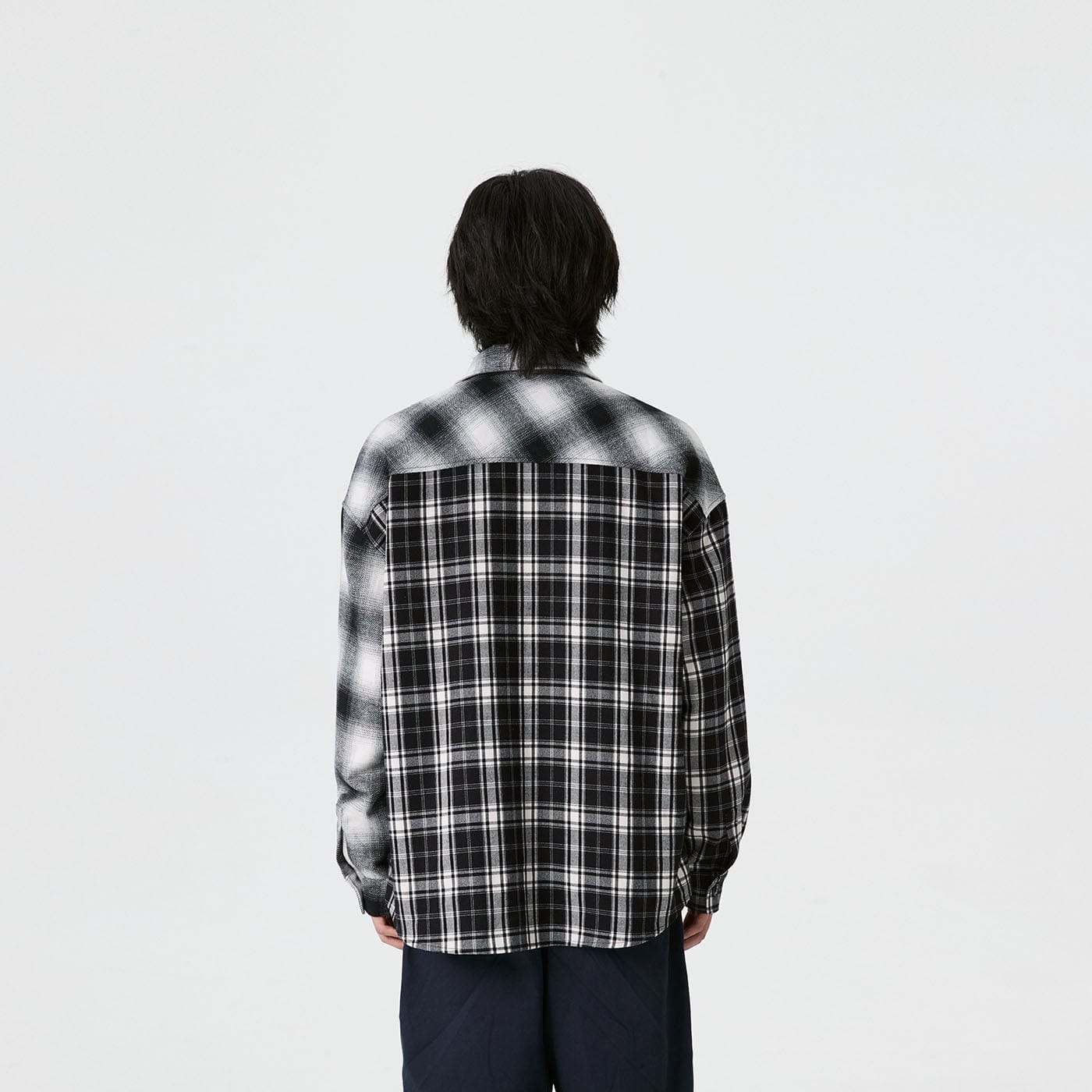 Spliced Plaid Shirt