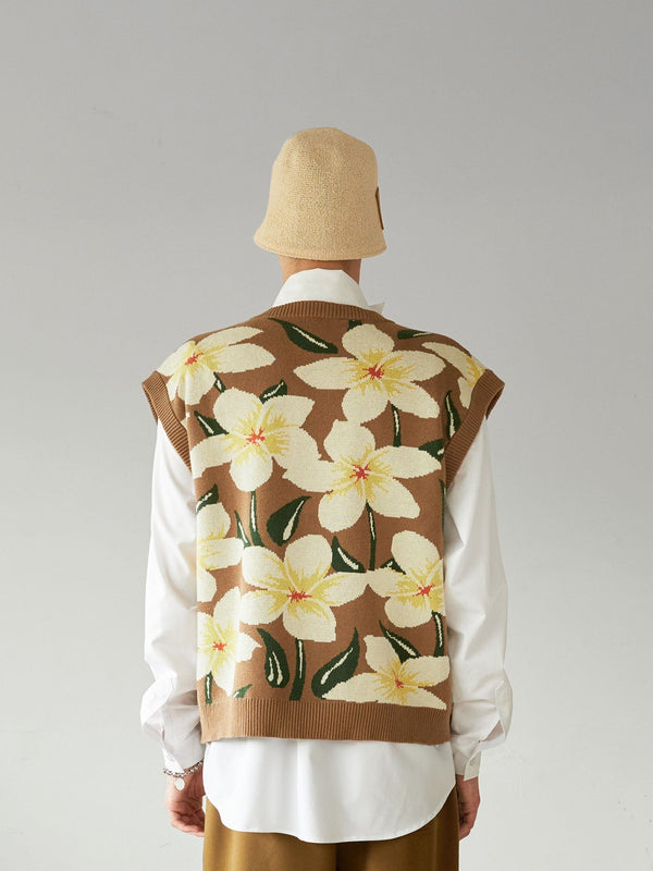 Floral Knitted Vest