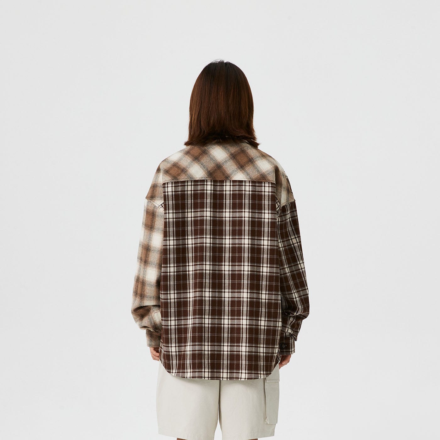 Spliced Plaid Shirt