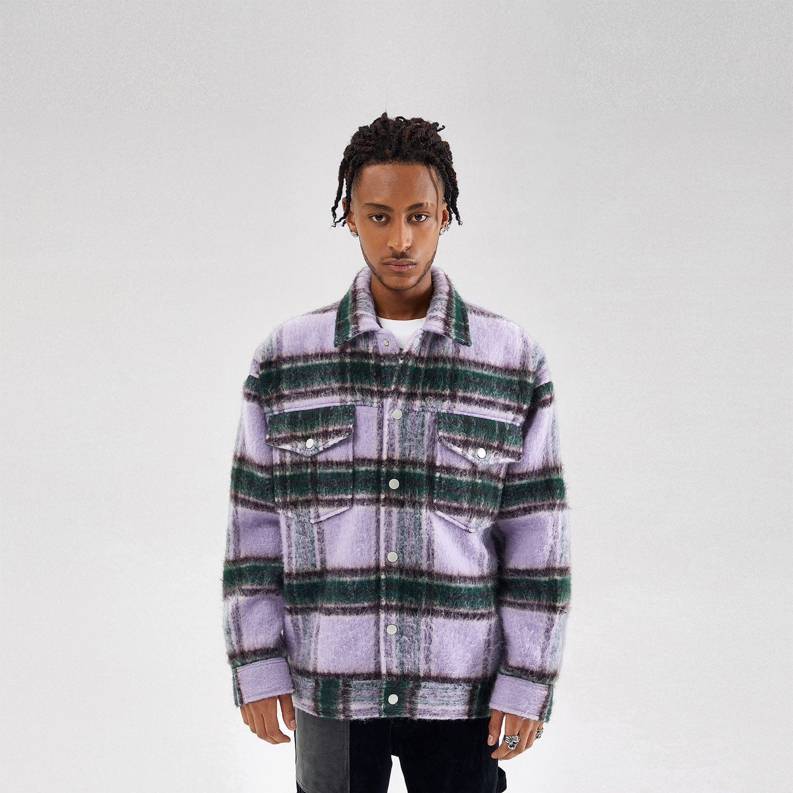 Mohair Plaid Jacket