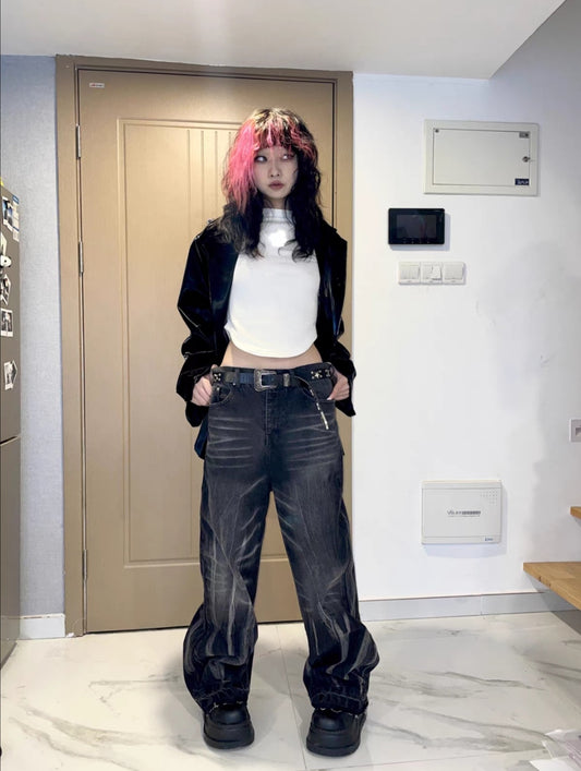 Washed Fold Jeans - ASRO