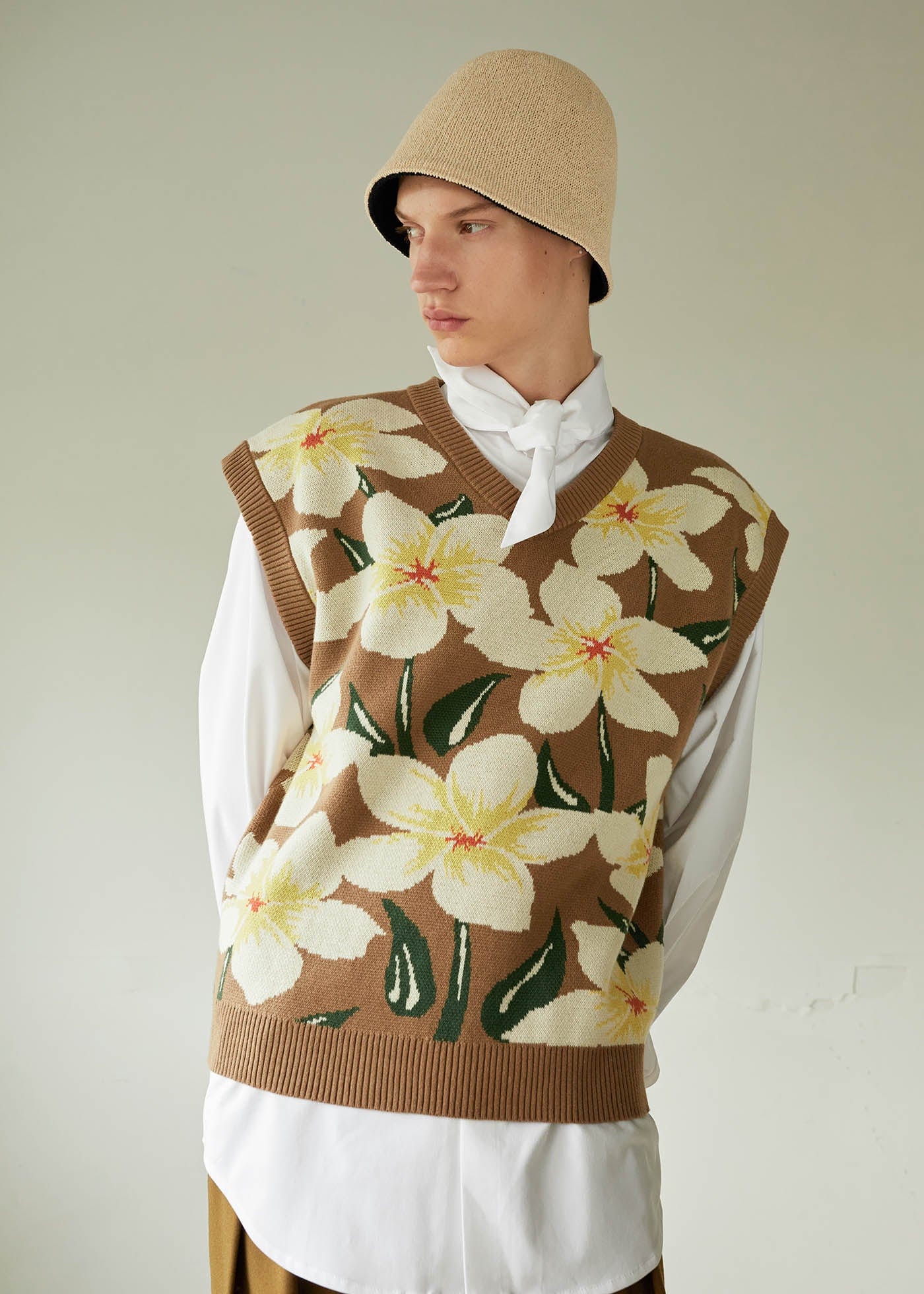 Floral Knitted Vest