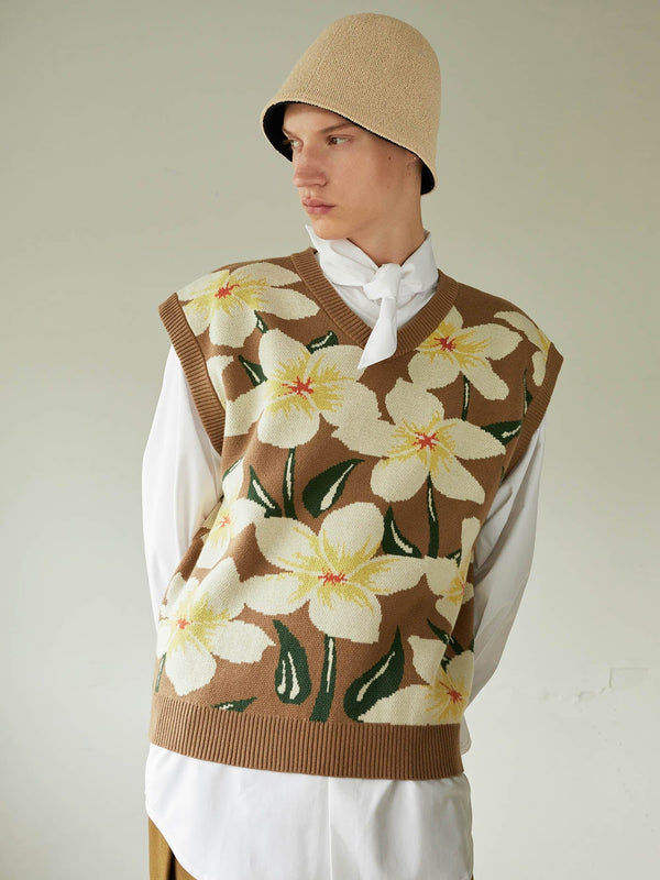 Floral Knitted Vest