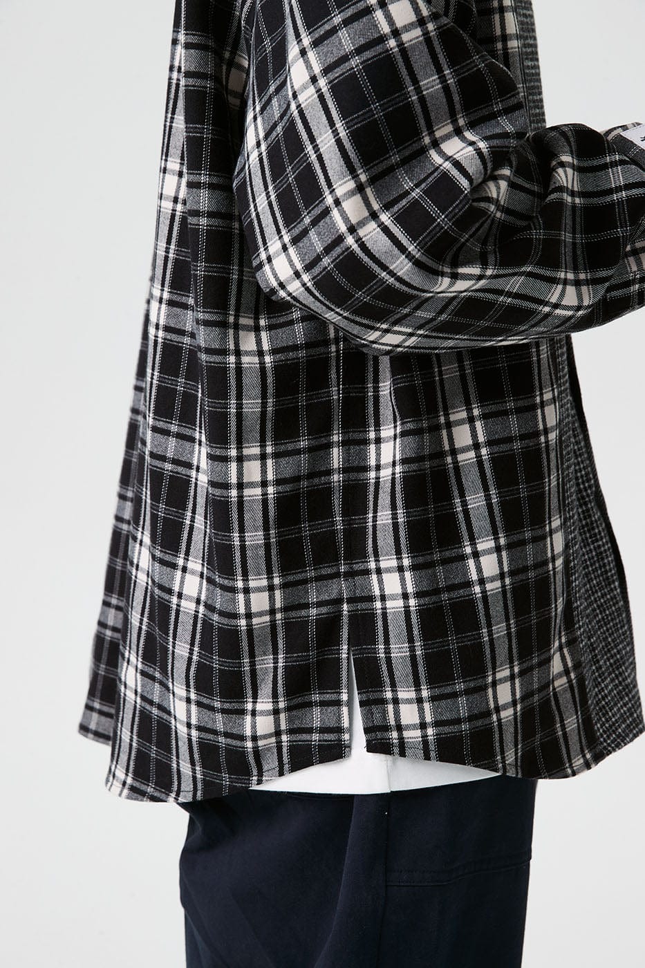 Spliced Plaid Shirt