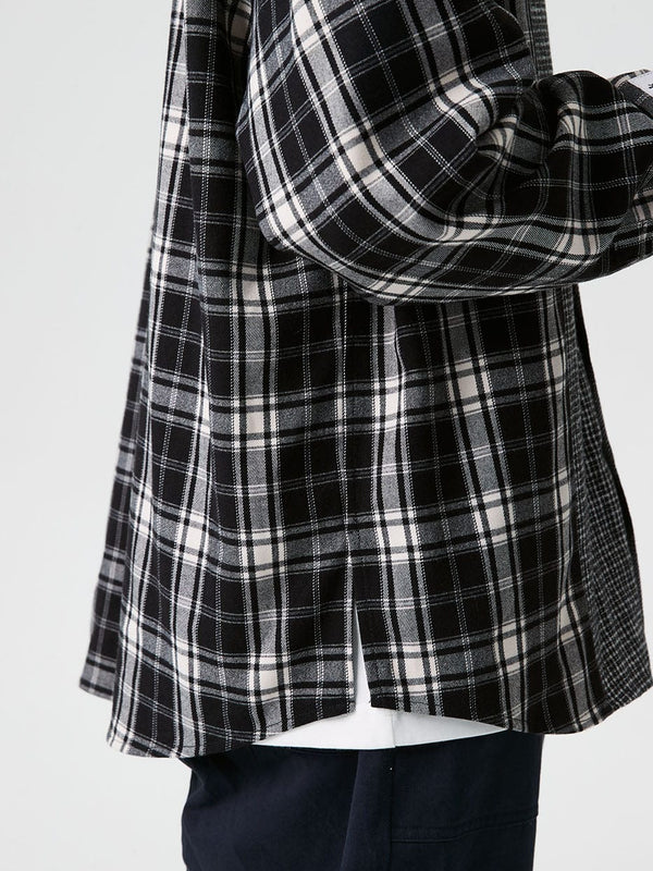 Spliced Plaid Shirt