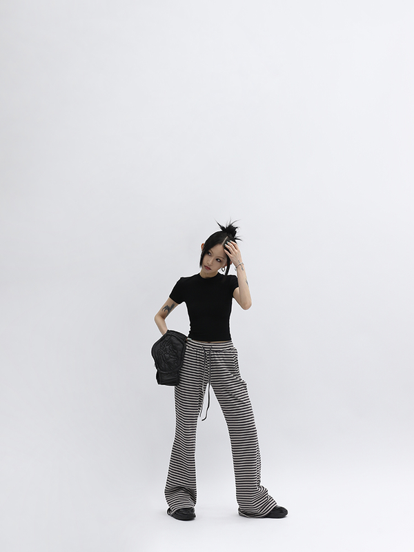 Fuzzy Striped Joggers - ASRO