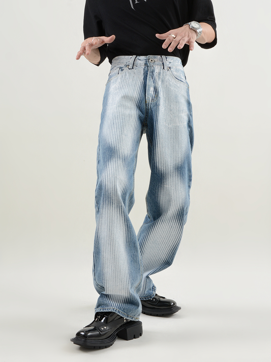 Stripe Print Jeans - ASRO
