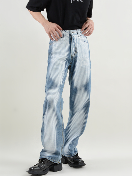Stripe Print Jeans - ASRO