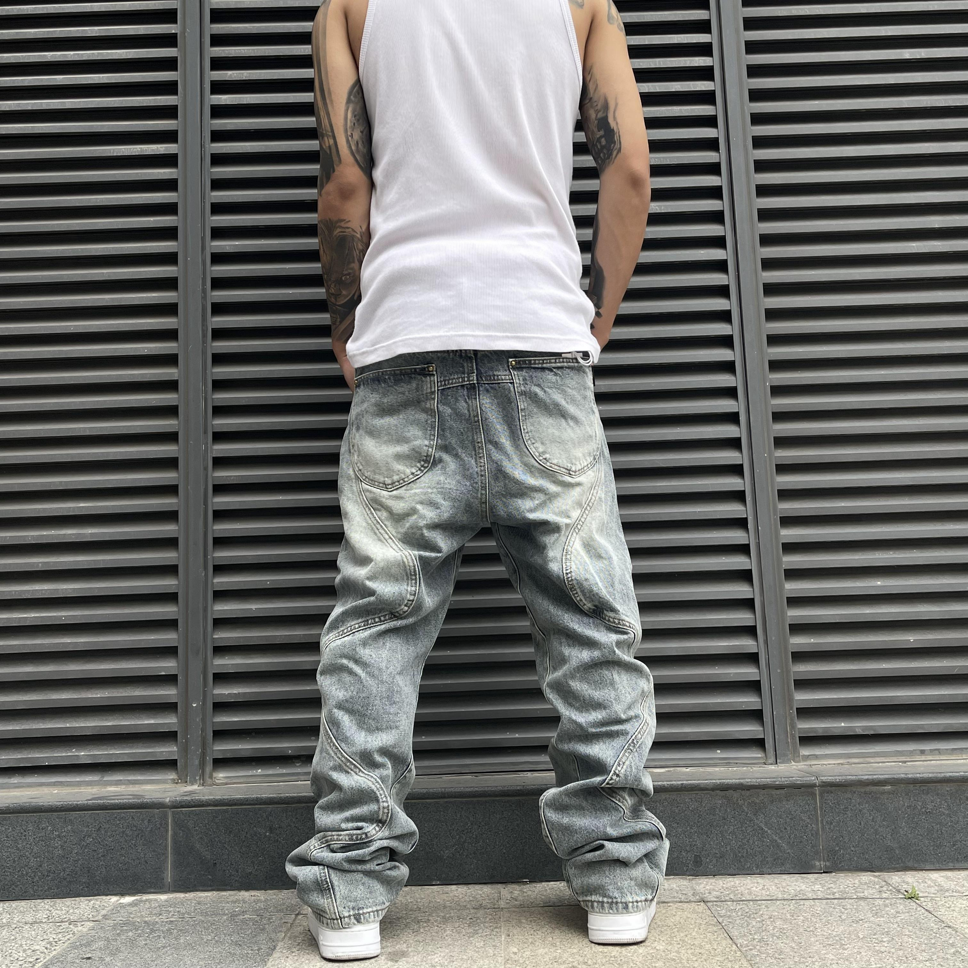 Y2K Wave Cut Jeans - ASRO