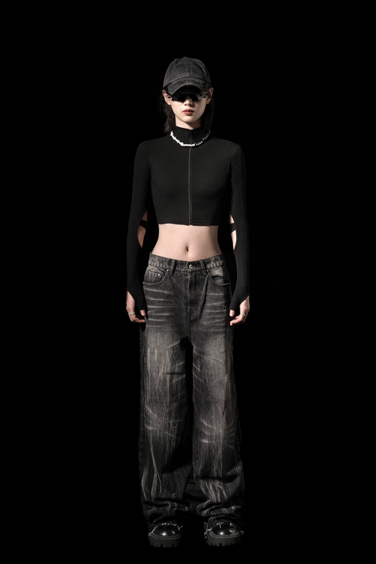 Washed Fold Jeans - ASRO