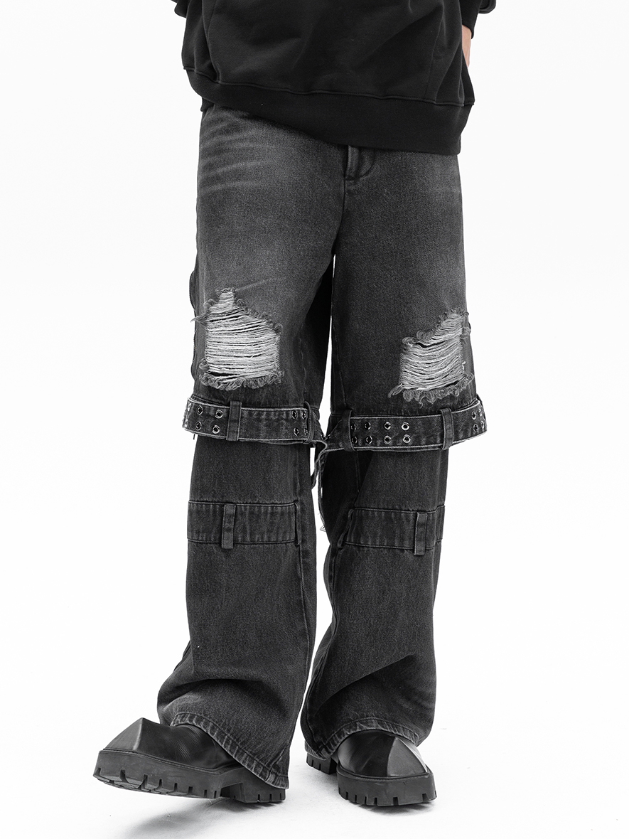 Korean Knee Strap Jeans