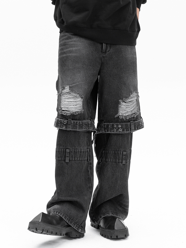 Korean Knee Strap Jeans