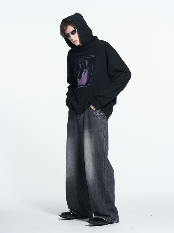 Oversized Washed Jeans