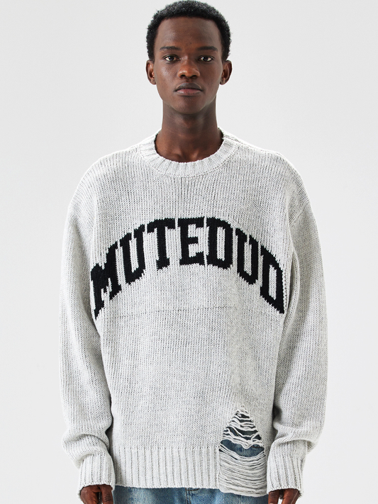 Mutedud Ripped Knit Sweater