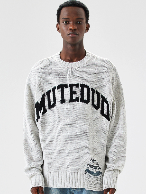Mutedud Ripped Knit Sweater