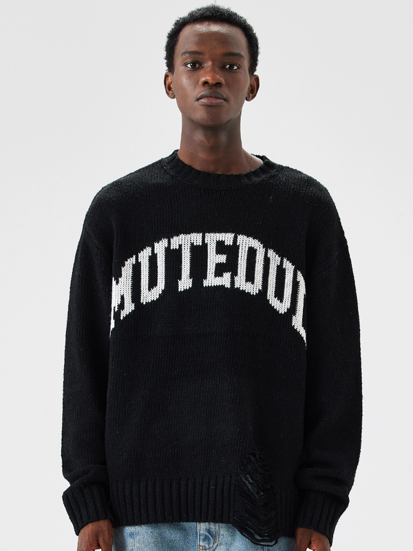 Mutedud Ripped Knit Sweater