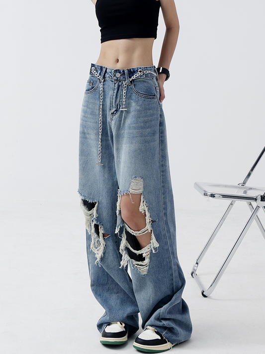 Damaged Chain Jeans